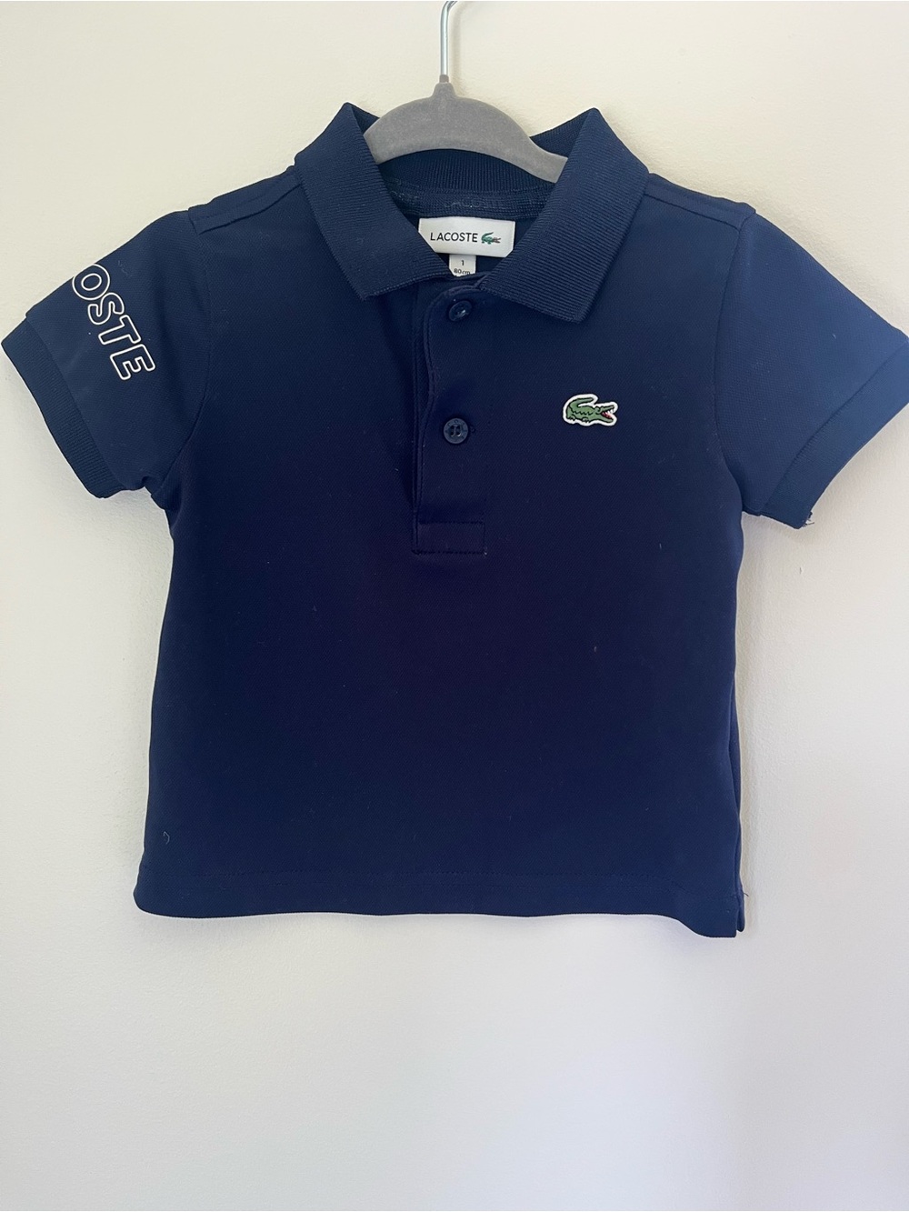 1Y Lacoste Navy Polo Shirt with Crocodile Logo